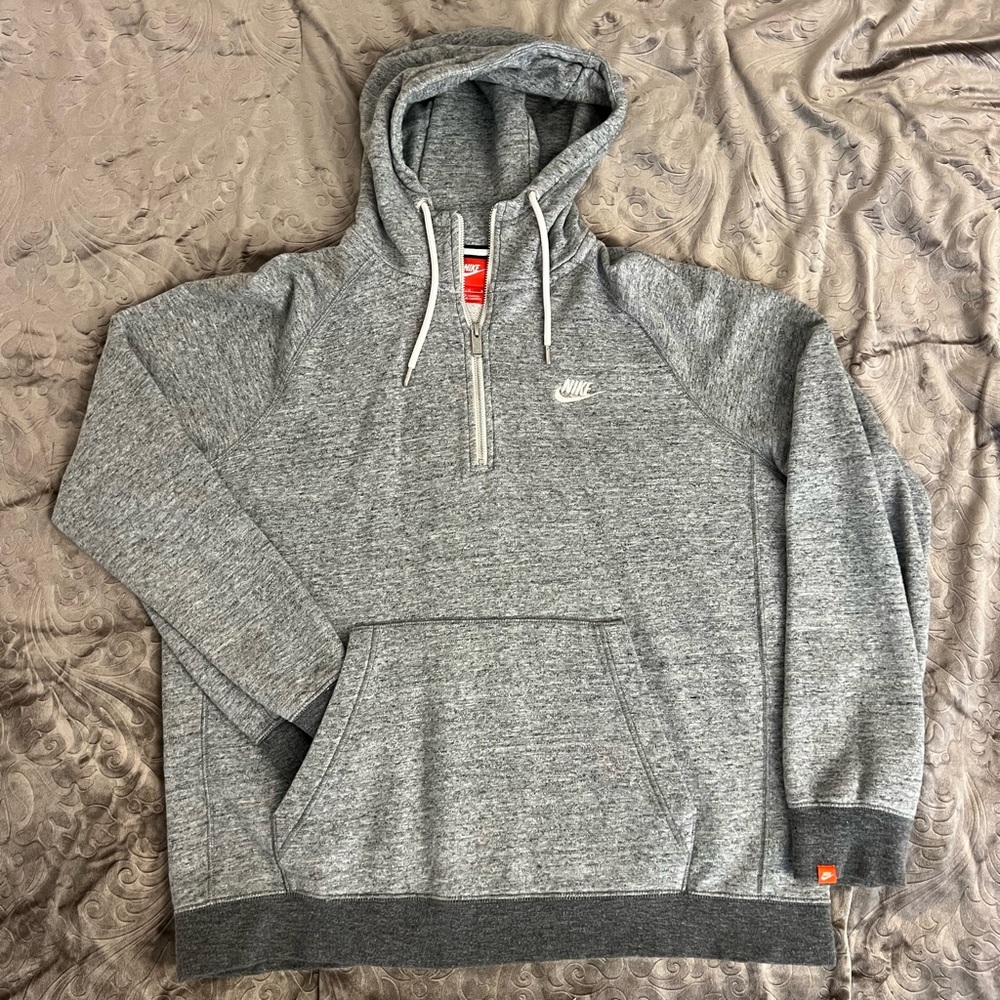 Men’s Nike Zip Hoodie Grey Heather Size Large